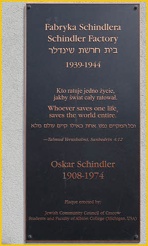 Schindler's Factory Plaque